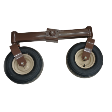 Wide stance single fork tail wheel for Grasshopper FrontMount mowers