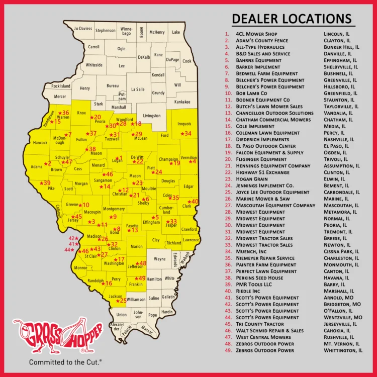 2026 Central Illinois Grasshopper Zero Turn Mower Locations Near Me
