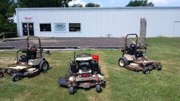 Lineup of Grasshopper FrontMount commercial mowers